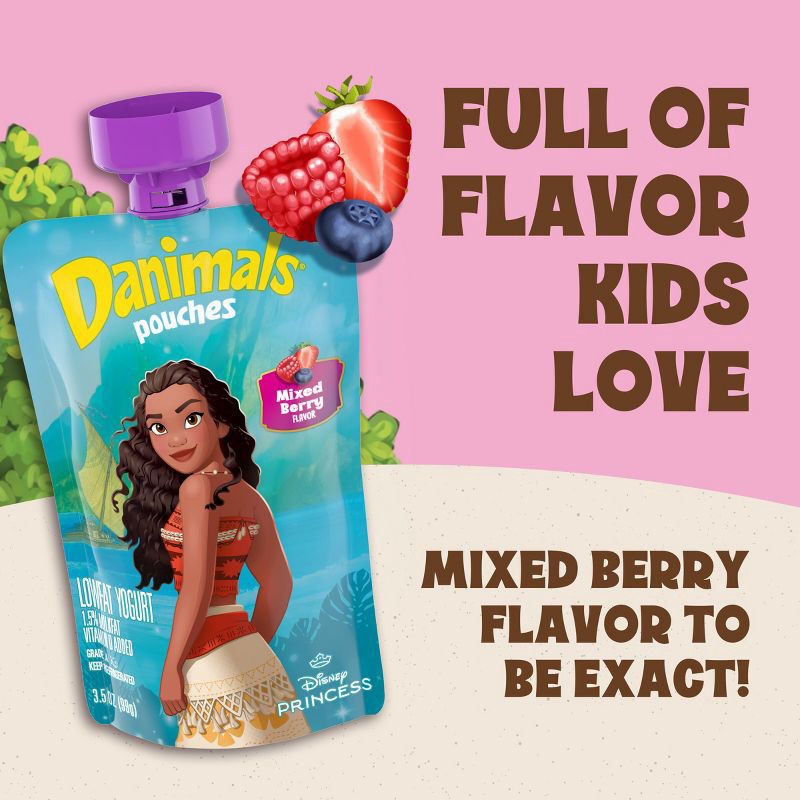 slide 3 of 17, Danimals Mixed Berry Blast Kids' Squeezable Yogurt - 4ct/3.5oz Pouches, 4 ct; 3.5 oz