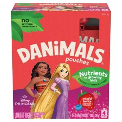 Danimals Mixed Berry Blast Kids' Squeezable Yogurt - 4ct/3.5oz Pouches