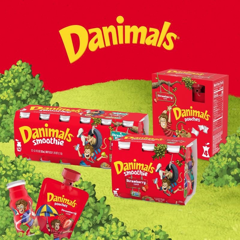 slide 13 of 13, Danimals Strawberry Kids' Squeezable Yogurt - 8ct/3.5oz Pouches, 8 ct; 3.5 oz