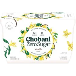 Chobani Zero Sugar Greek Yogurt Vanilla - 12g Protein 5.3oz/4pk