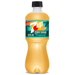 7UP Tropical Zero Sugar Soda, 20 fl oz bottle