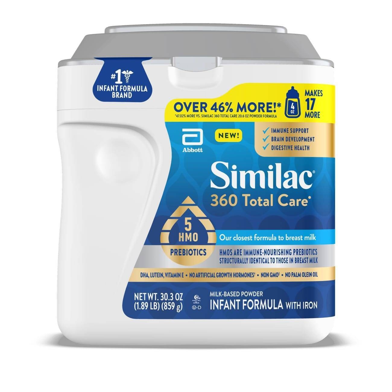 slide 1 of 7, Similac 360 Total Care Non-GMO Powder Infant Formula, 30.3 oz