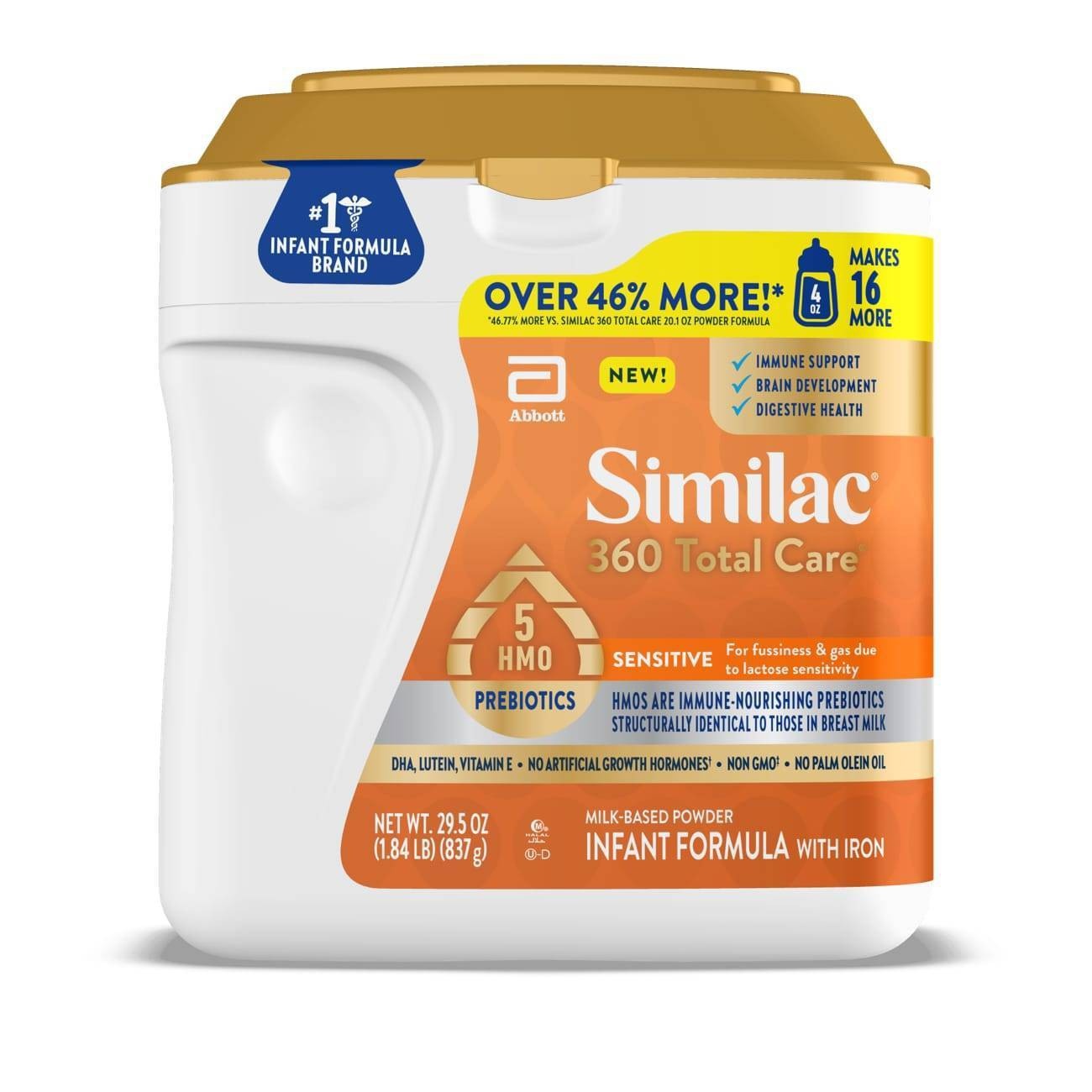 slide 1 of 7, Similac 360 Total Care Sensitive Non-GMO Powder Infant Formula, 29.5 oz