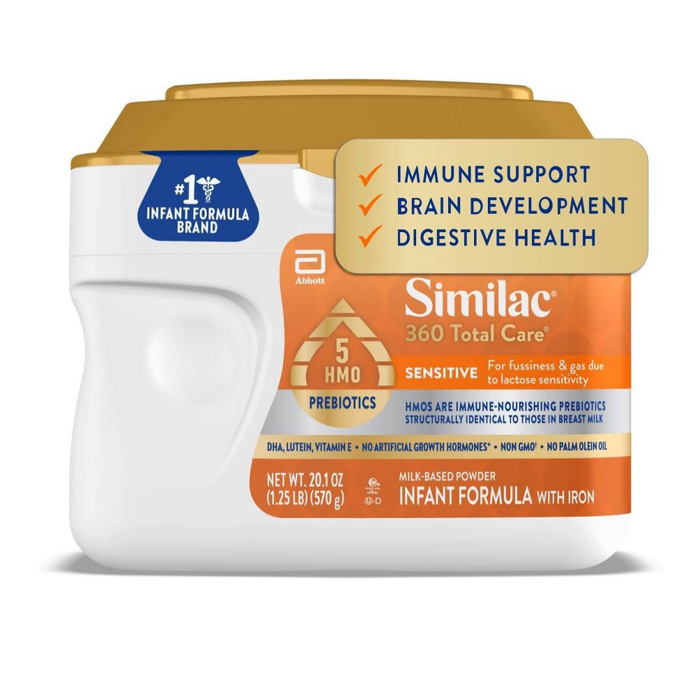 Similac 360 Total Care Sensitive NonGMO Powder Infant Formula 20.1 oz