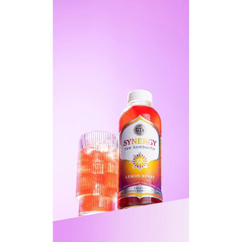 slide 3 of 4, GT's Synergy Lemon Berry Organic Raw Kombucha - 16 fl oz, 16 fl oz