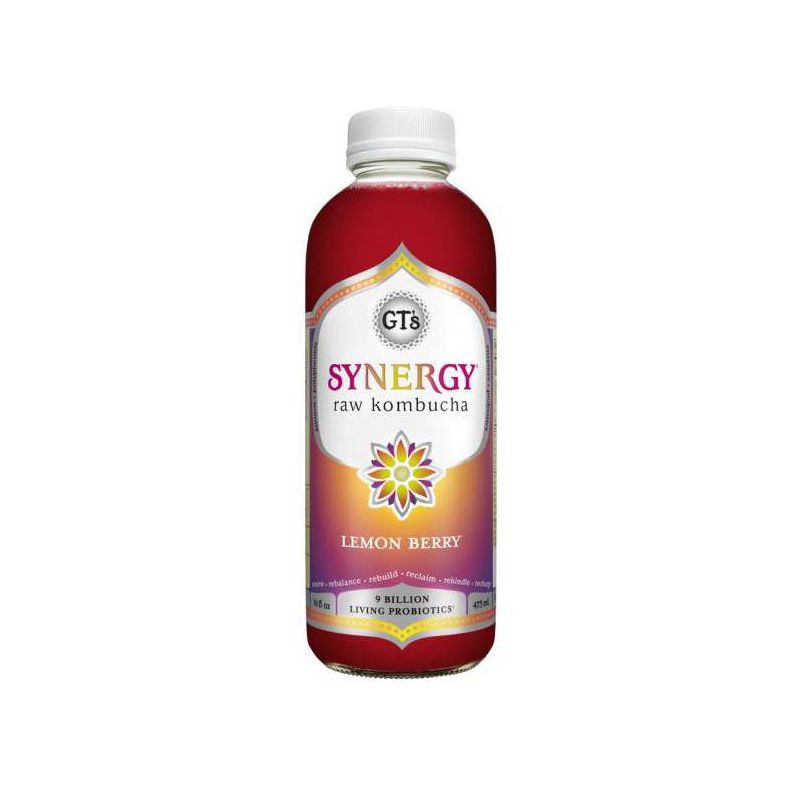 slide 1 of 4, GT's Synergy Lemon Berry Organic Raw Kombucha - 16 fl oz, 16 fl oz