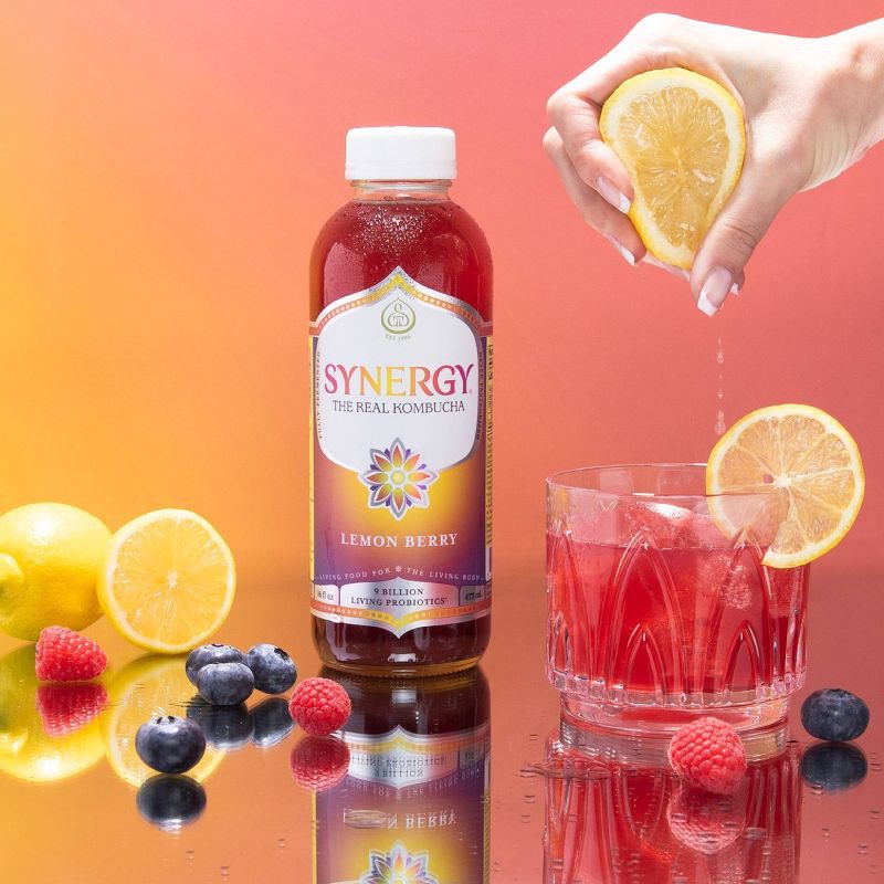 slide 8 of 10, GT's Synergy The Real Kombucha, Lemonberry – 16 fl oz, 16 fl oz