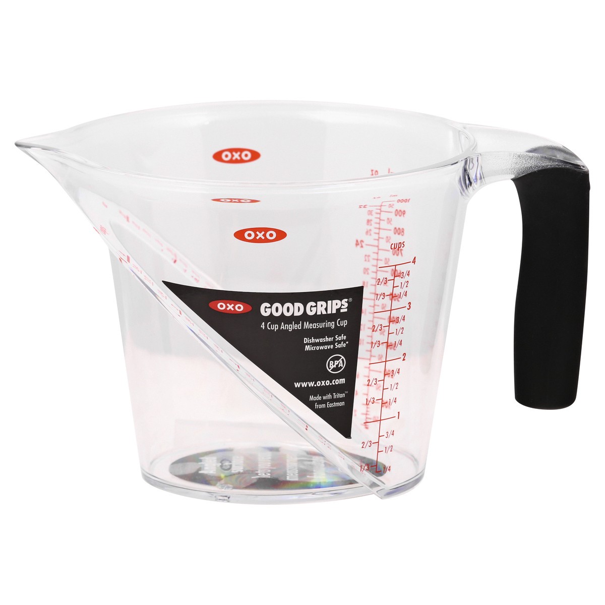 slide 1 of 6, OXO Good Grips 4-Cup Angled Measuring Cup, 1 ct