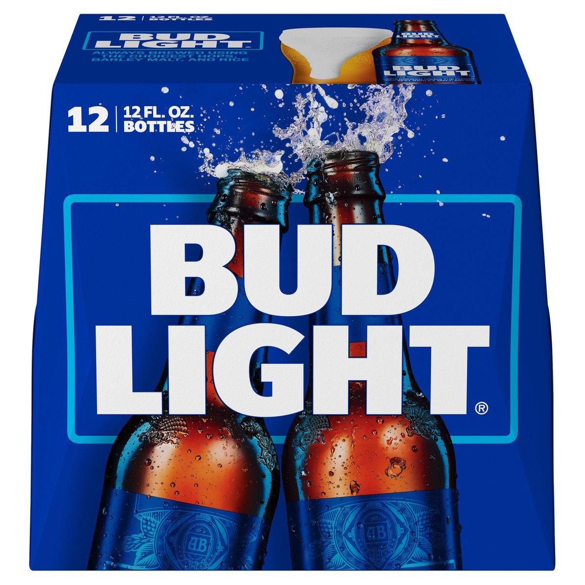 slide 1 of 9, Bud Light Beer, 12 Pack Beer, 12 FL OZ Bottles, 144 fl oz