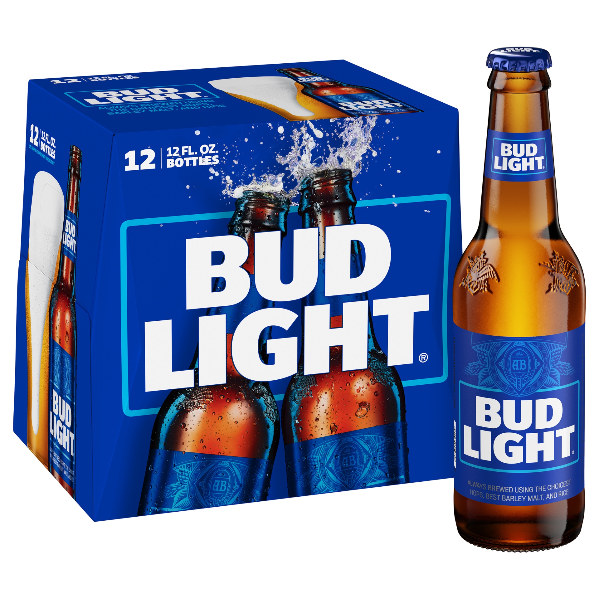 slide 1 of 7, Bud Light Beer - 12pk/12 fl oz Bottles, 12 ct; 12 fl oz