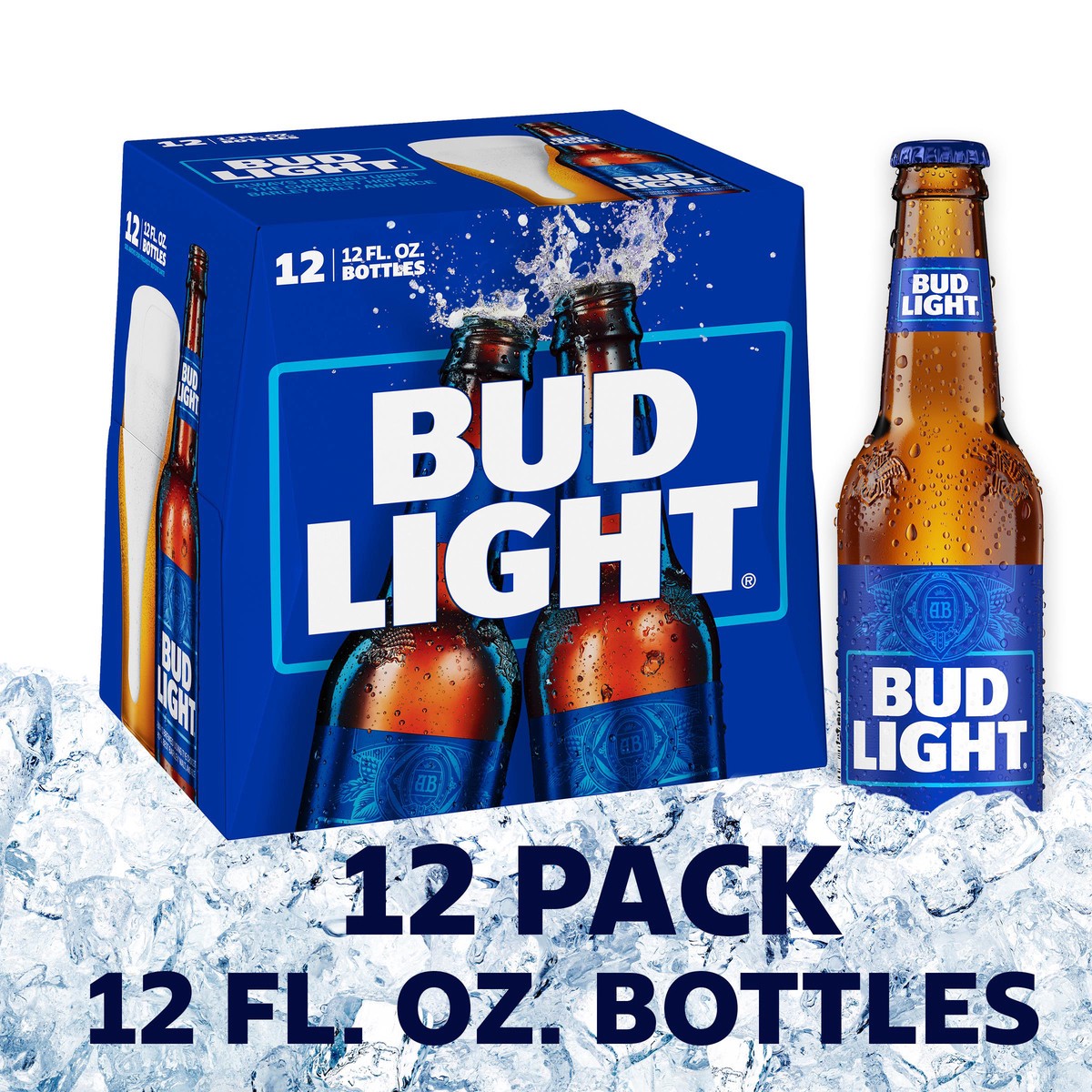 slide 1 of 9, Bud Light Beer, 12 fl oz, 12