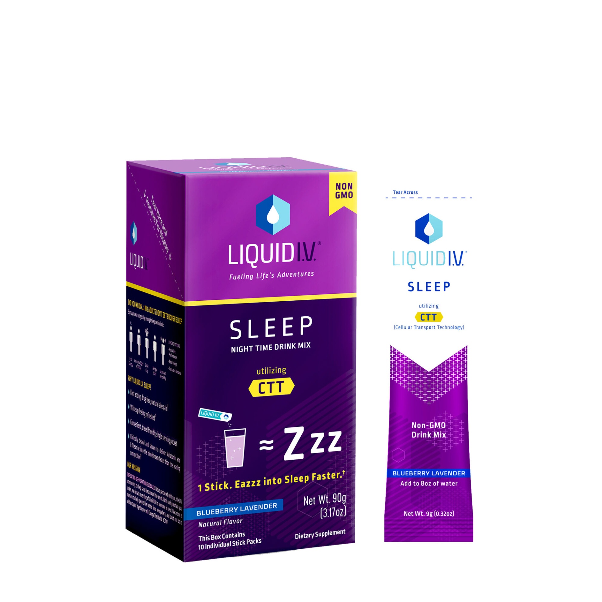 slide 1 of 1, Liquid I.V. Sleep Night Time Drink Mix - Blueberry Lavender, 10 ct