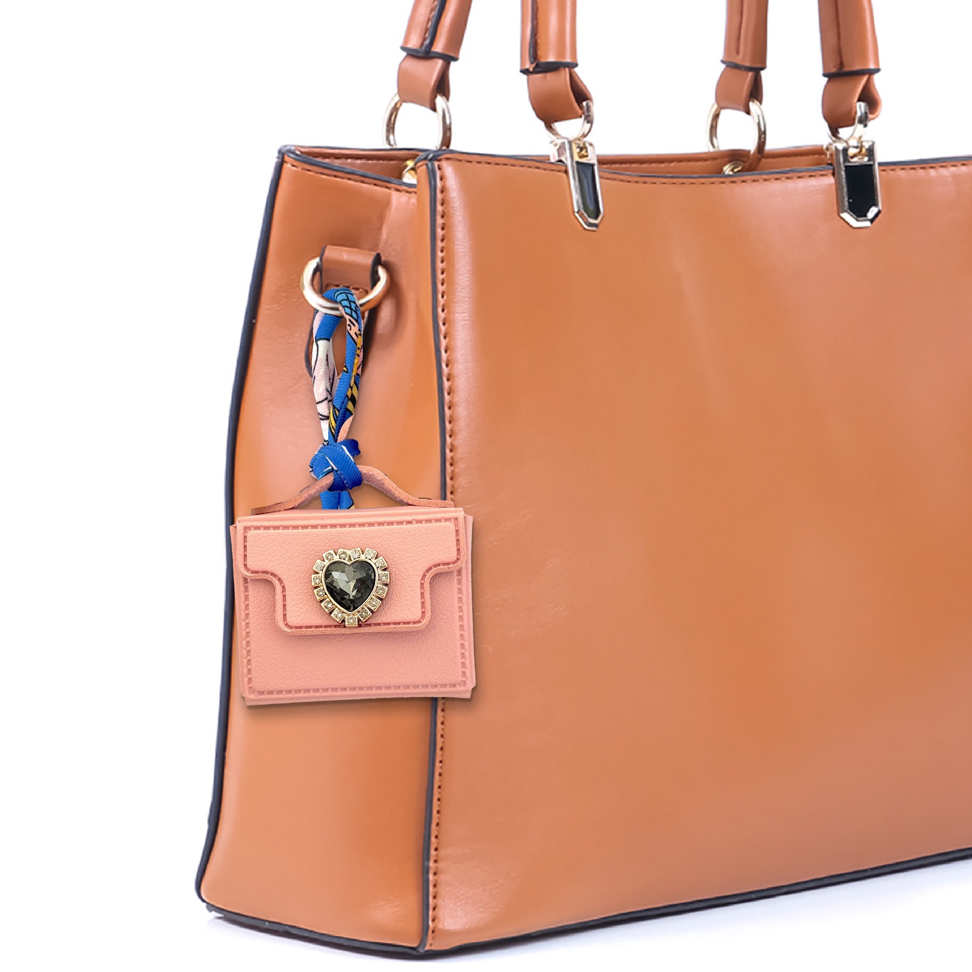 slide 2 of 3, Blue Moon Studio Pink Purse Charm, 2.76 in x 1.38 in x 3.74 in