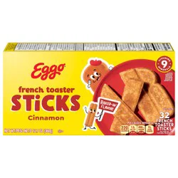 Eggo Frozen French Toaster Sticks, Frozen Breakfast, Breakfast Food, Cinnamon, 12.7oz Box, 32 Sticks