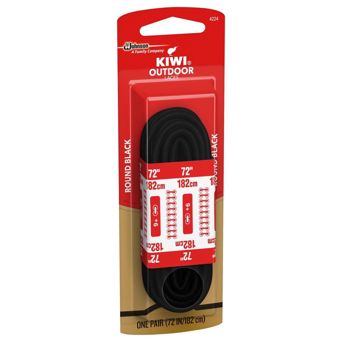 slide 2 of 5, KIWI Black Outdoor Boot Laces, 72 in