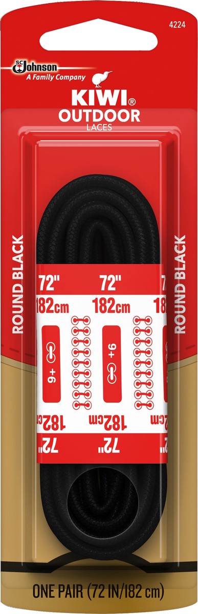 slide 5 of 5, KIWI Black Outdoor Boot Laces, 72 in