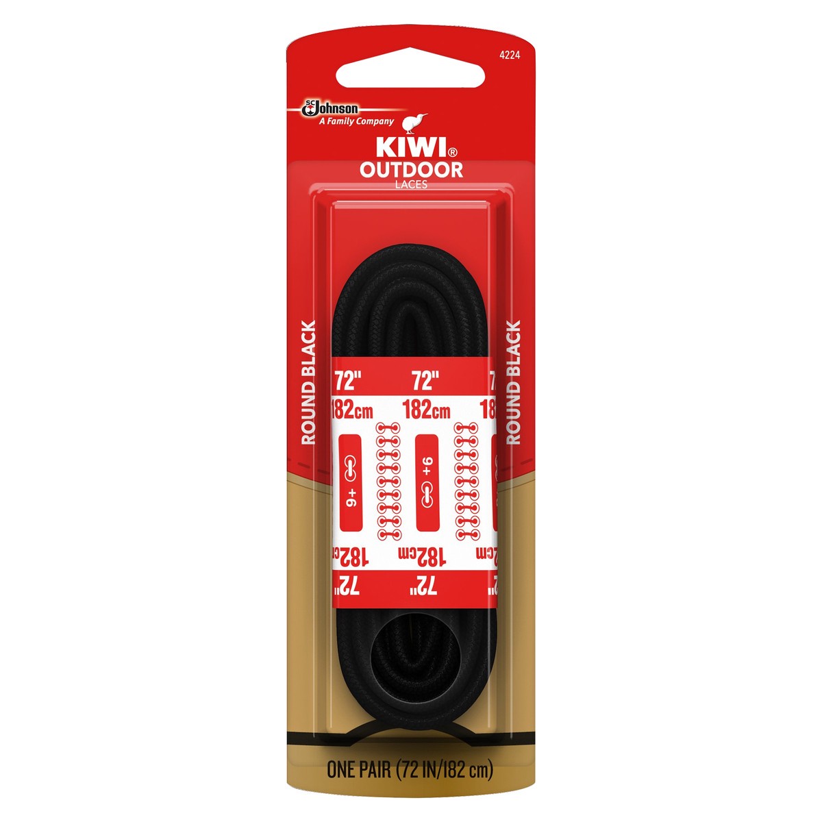 slide 1 of 5, KIWI Black Outdoor Boot Laces, 72 in
