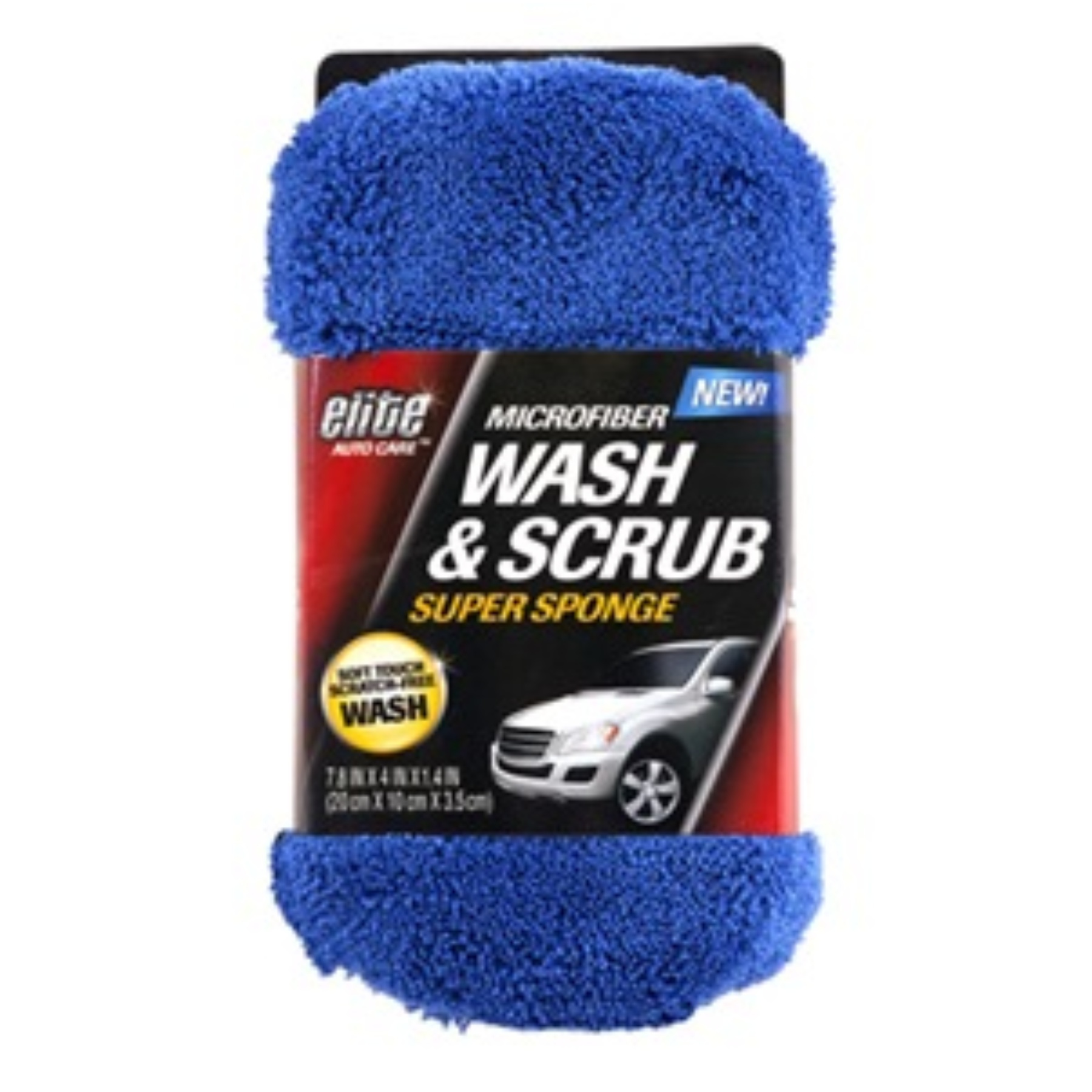 slide 1 of 1, Elite Auto Care Microfiber Wash & Scrub Super Sponge, 1 ct