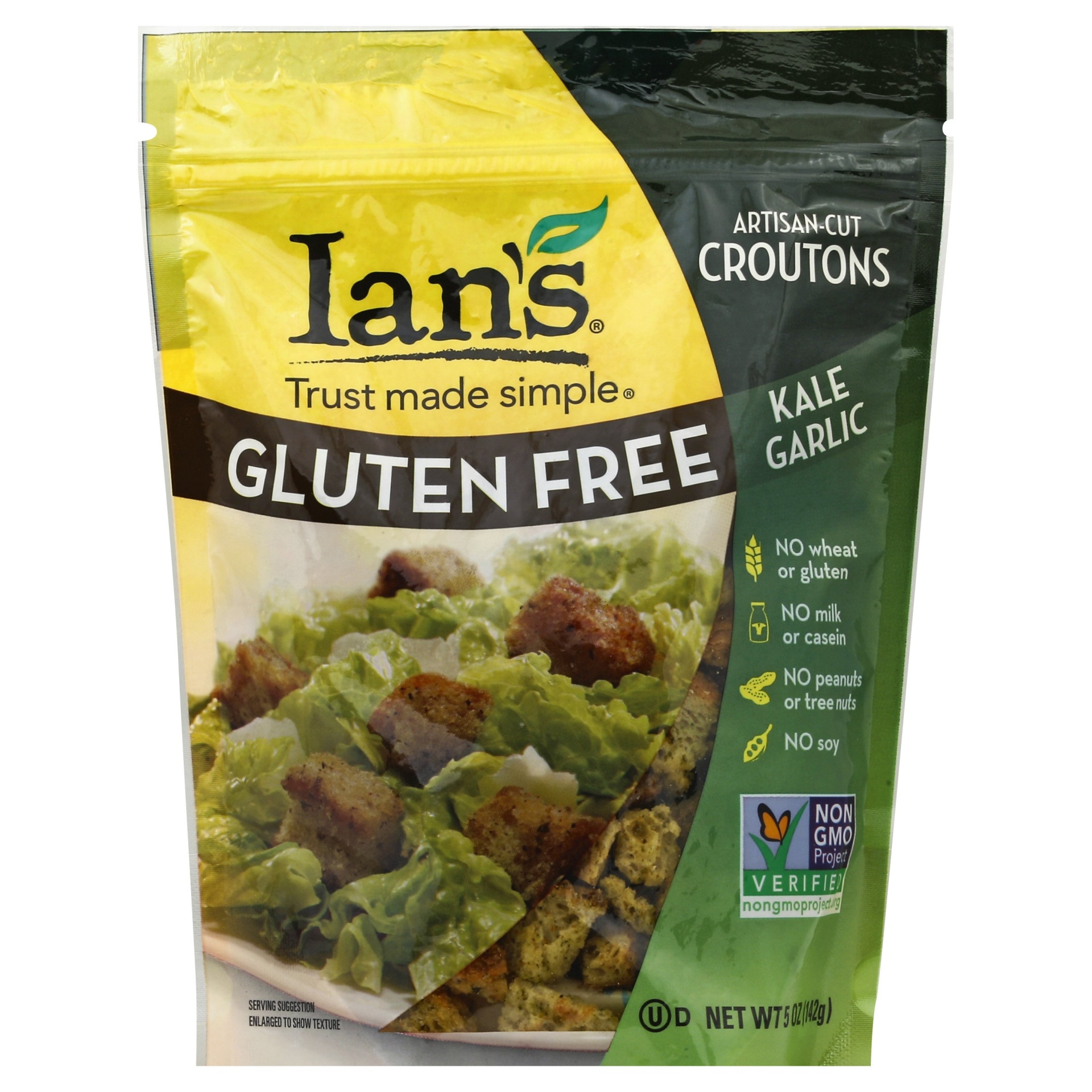 slide 1 of 1, Ian's Gluten Free Garlic Kale Croutons, 5 oz
