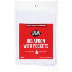 First Street White Bib Apron