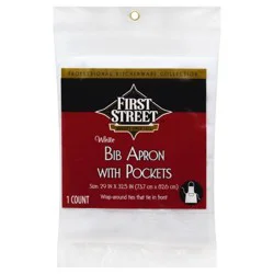 First Street White Bib Apron