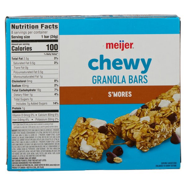 slide 20 of 29, Meijer Chewy Granola Bar, S'mores, 6.77 oz, 8 ct