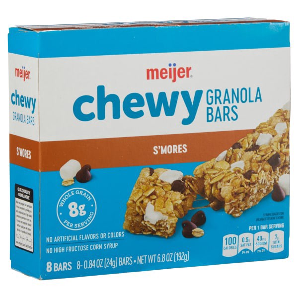 slide 4 of 29, Meijer Chewy Granola Bar, S'mores, 6.77 oz, 8 ct