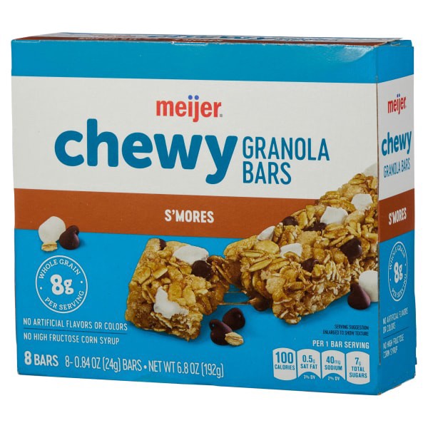 slide 21 of 29, Meijer Chewy Granola Bar, S'mores, 6.77 oz, 8 ct