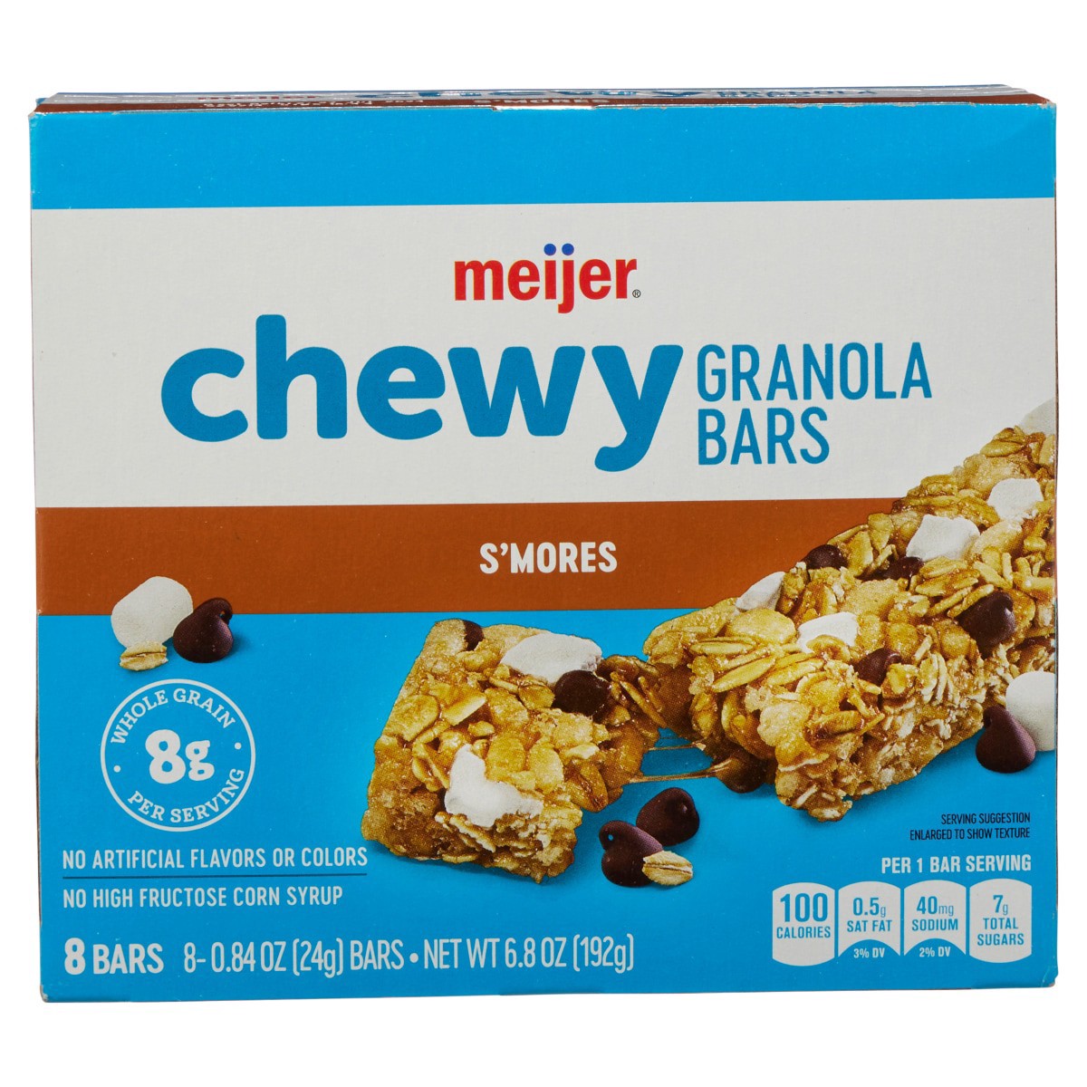 slide 1 of 29, Meijer Chewy Granola Bar, S'mores, 6.77 oz, 8 ct