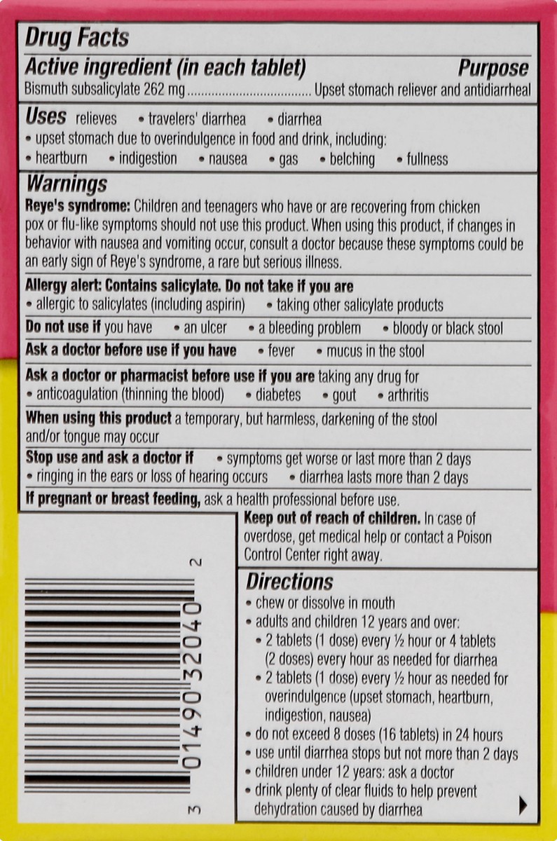 slide 2 of 5, Pepto-Bismol Pepto Bismol Original Tablets, 12 ct