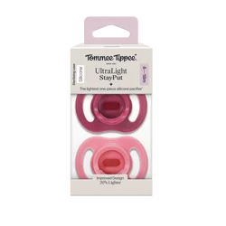 Tommee Tippee Ultra Light Stay-Put Pacifier, 6-18 Months, 2 Pack