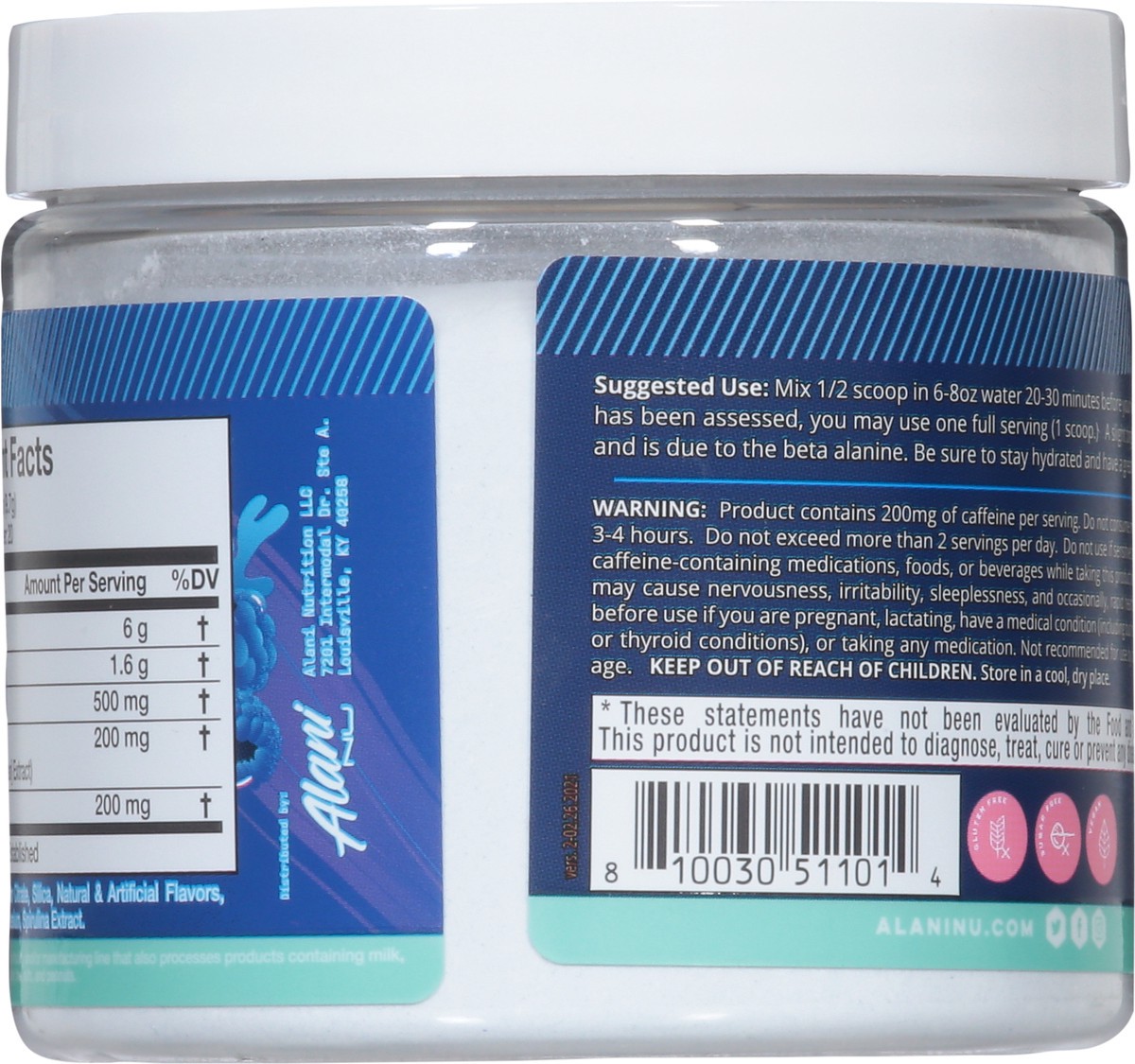 slide 4 of 9, Alani Nu Breezeberry Pre-Workout 6.8 oz, 6.8 oz