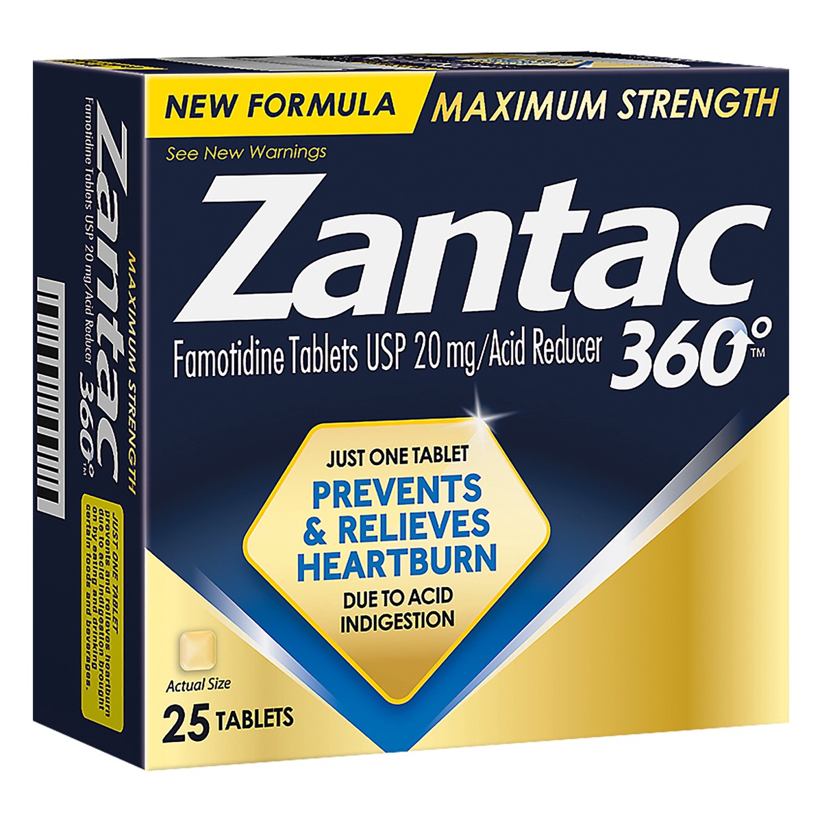 slide 2 of 9, Zantac 360 Tablets Maximum Strength 20 mg Acid Reducer 25 ea, 25 ct