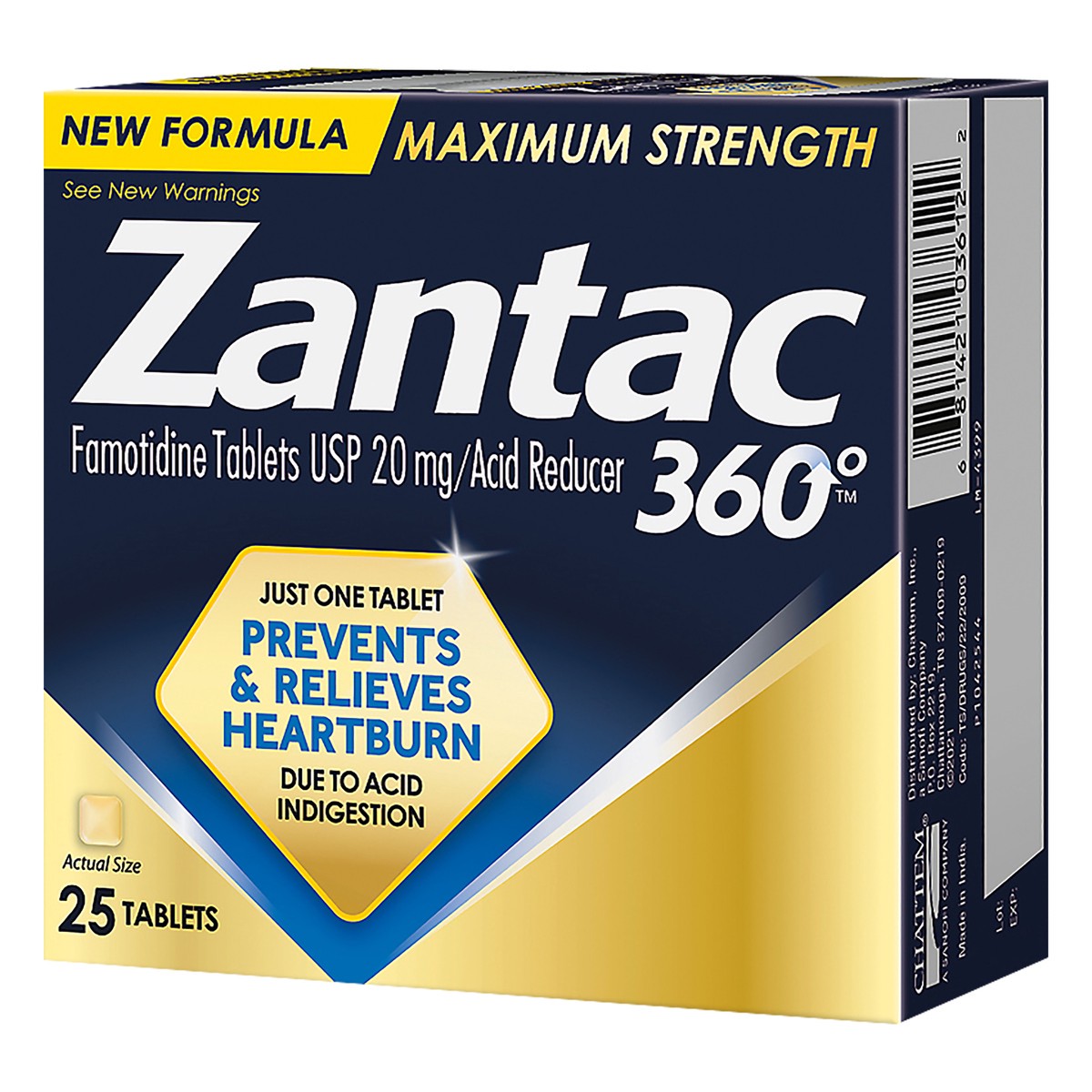 slide 3 of 9, Zantac 360 Tablets Maximum Strength 20 mg Acid Reducer 25 ea, 25 ct