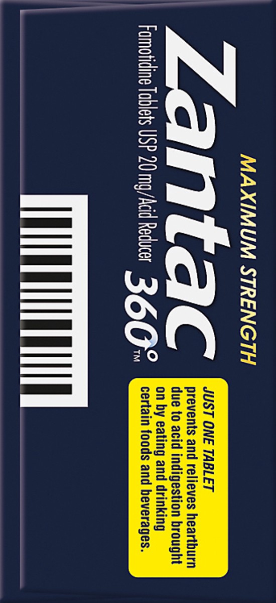 slide 7 of 9, Zantac 360 Tablets Maximum Strength 20 mg Acid Reducer 25 ea, 25 ct