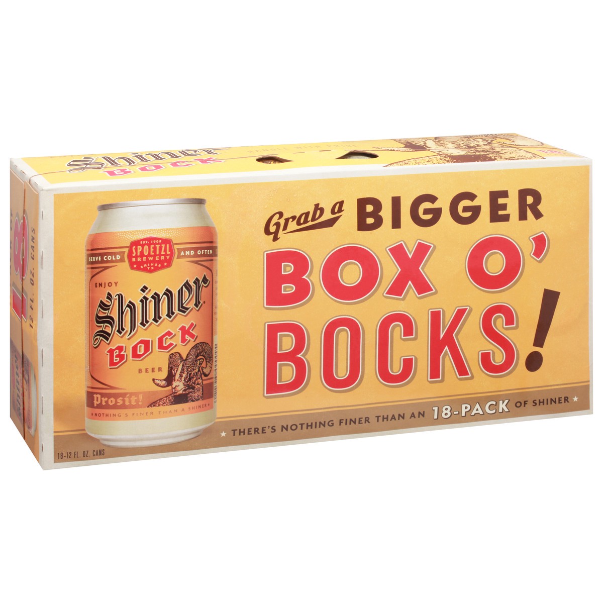 slide 6 of 9, Shiner Bock Beer, Shiner Craft Beer, 18 Pack, 12 fl oz Cans, 4.4% ABV, 141 Calories, 12.4g Carbs, 12 fl oz
