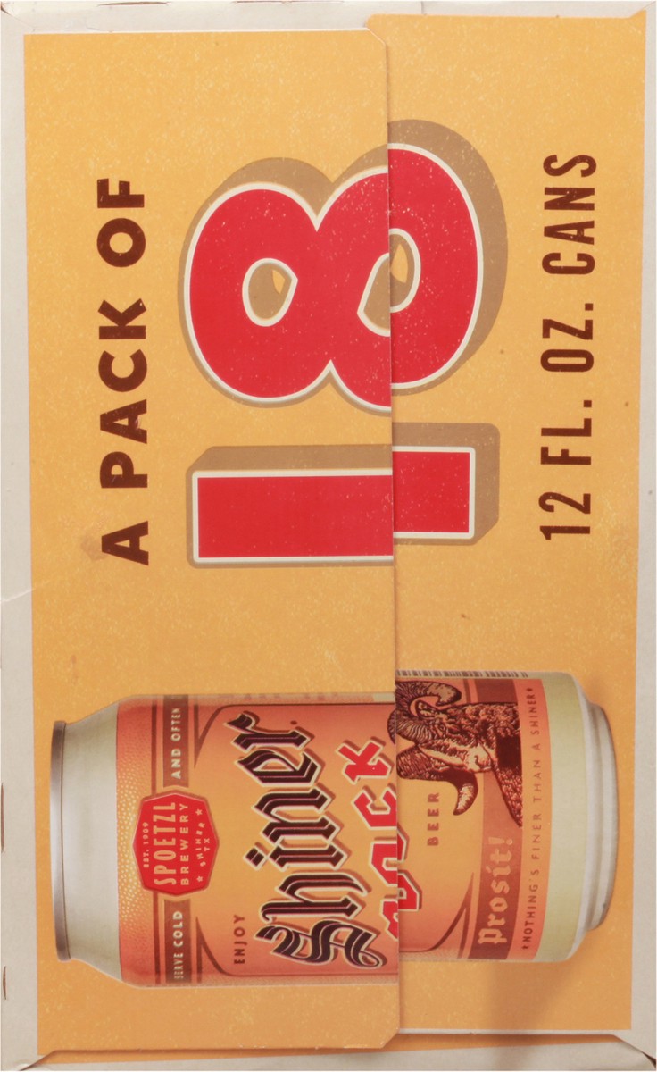 slide 5 of 9, Shiner Bock Beer, Shiner Craft Beer, 18 Pack, 12 fl oz Cans, 4.4% ABV, 141 Calories, 12.4g Carbs, 12 fl oz