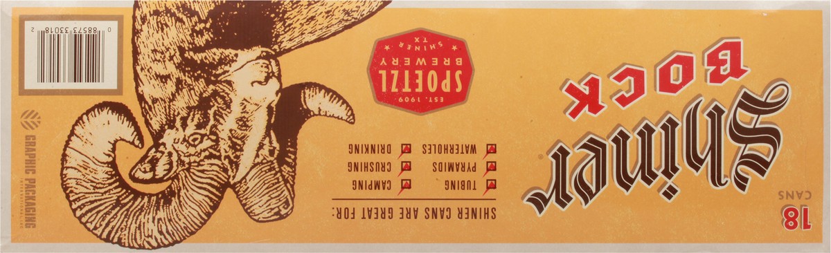 slide 4 of 9, Shiner Bock Beer, Shiner Craft Beer, 18 Pack, 12 fl oz Cans, 4.4% ABV, 141 Calories, 12.4g Carbs, 12 fl oz
