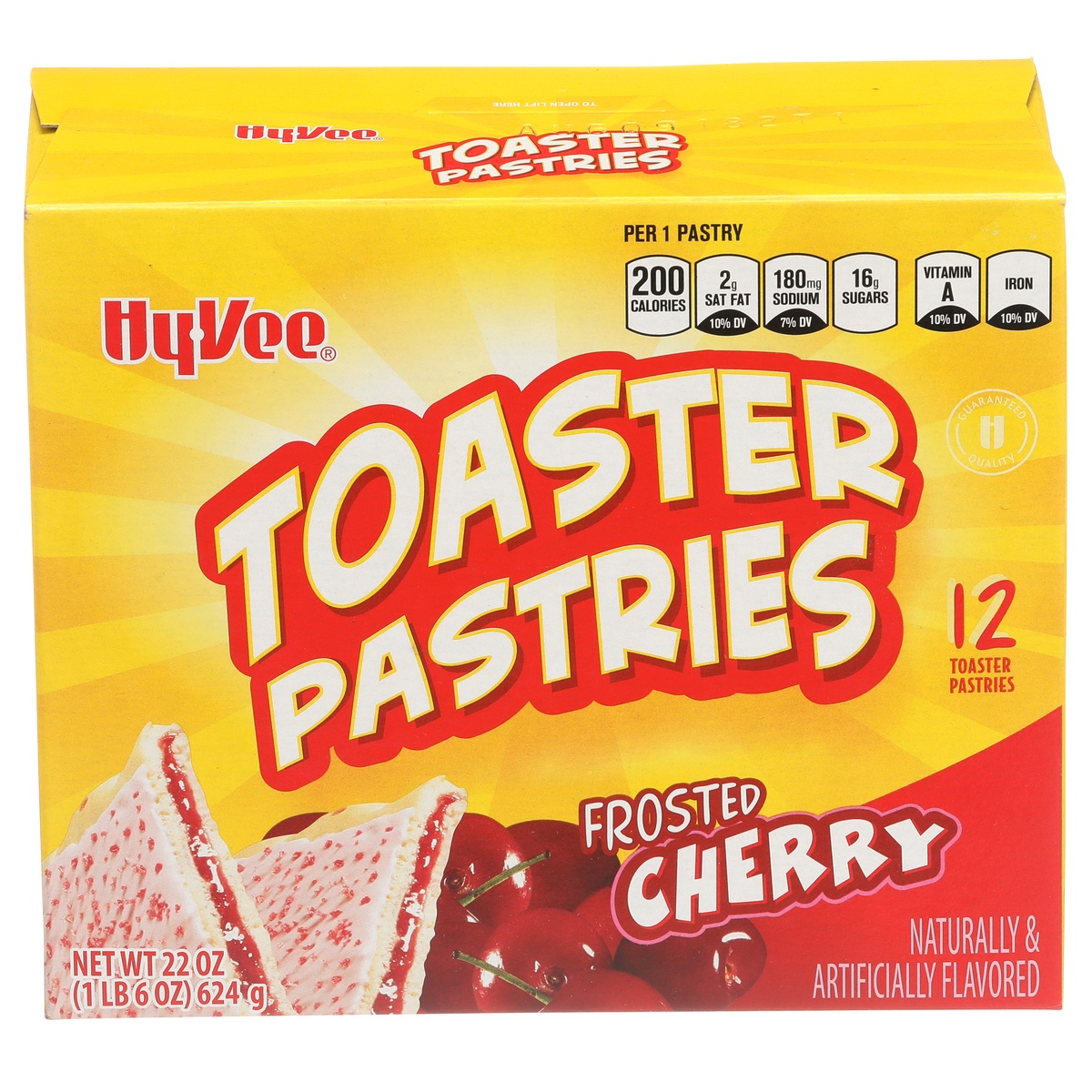 slide 1 of 1, Hy-vee Frosted Cherry Toaster Pastries, 12 ct