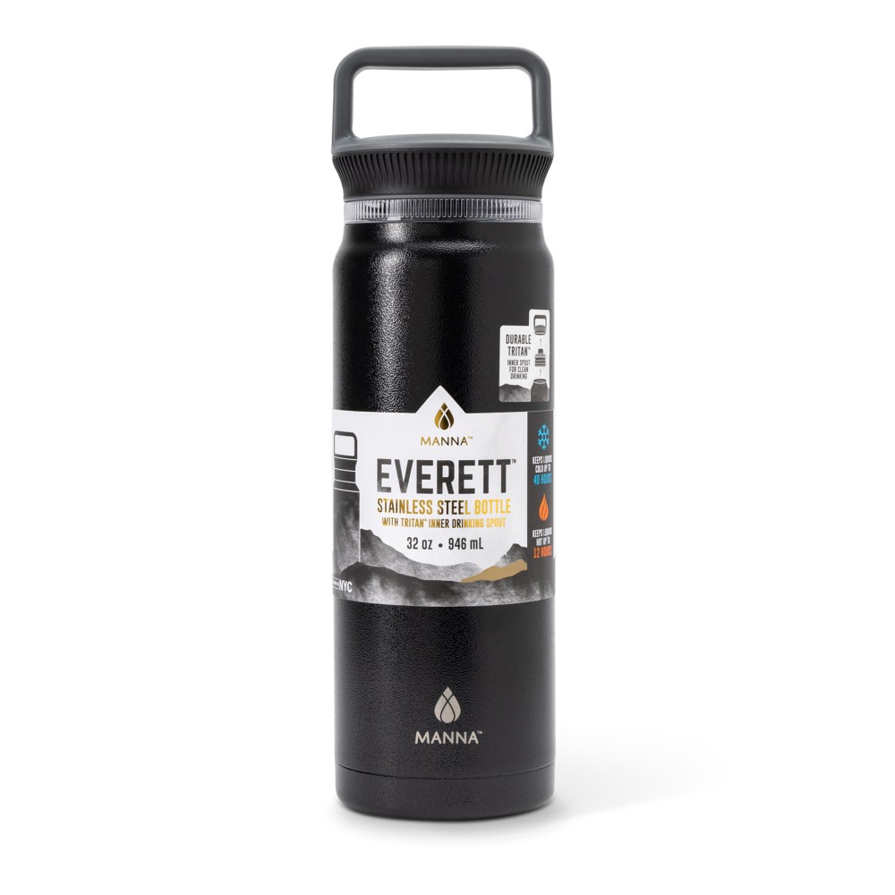 slide 3 of 4, Manna™ Everett™ Stainless Steel Water Bottle - Black, 32 oz