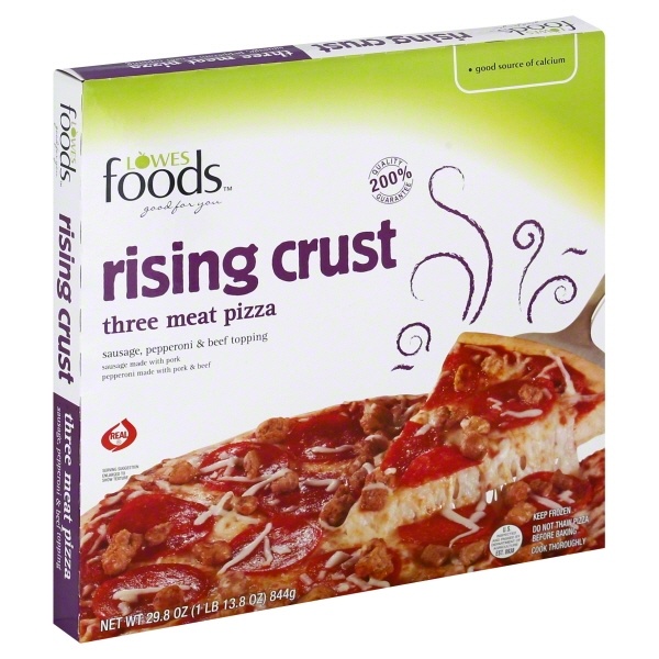 slide 1 of 1, Lowes Foods Pizza Rising Crust Three Meat, 29.8 oz