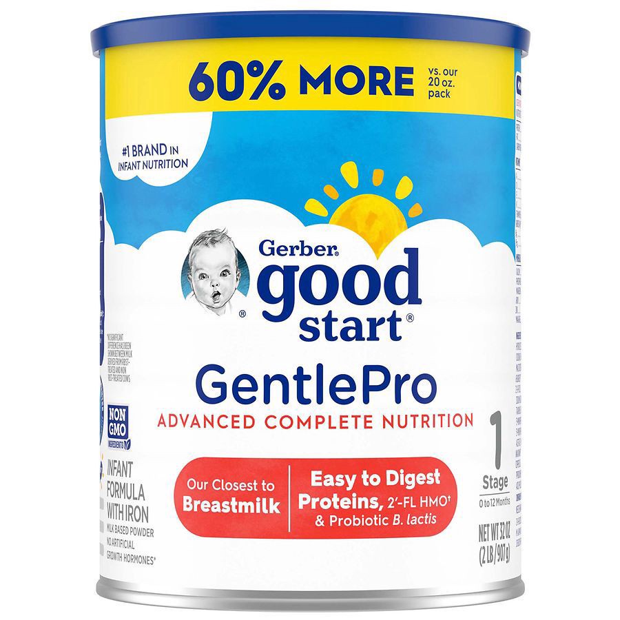 slide 1 of 1, Gerber Good Start GentlePro, Baby Formula Powder, Easy to Digest Proteins with Probiotics, 32 oz