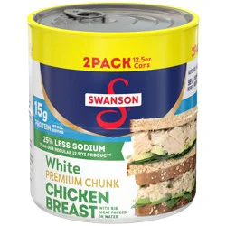 Swanson Less Sodium White Premium Chunk Chicken Breast in Water - 2 ct