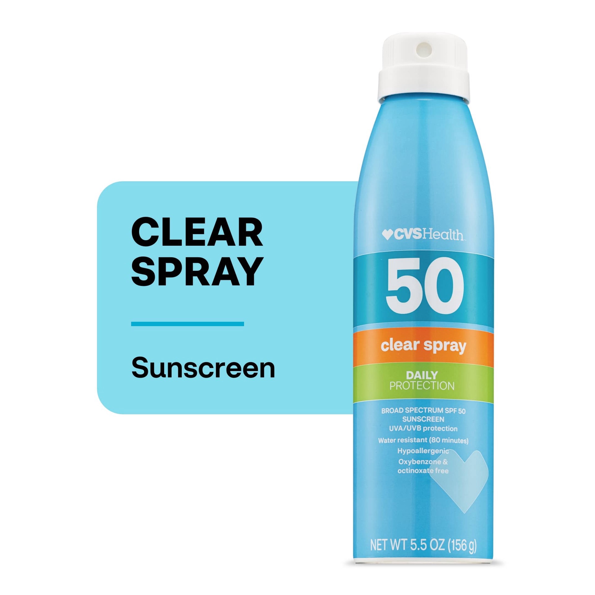 slide 1 of 1, Cvs Health Clear Broad Spectrum Sunscreen Spray, 1 ct