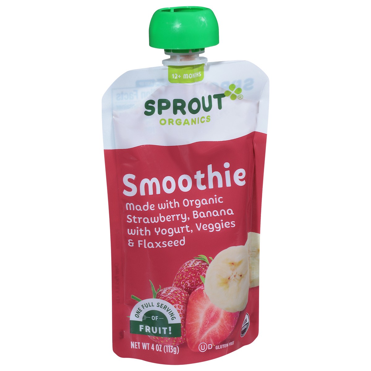 slide 6 of 12, Sprout Organics Strawberry Banana with Yogurt & Flaxseed Smoothie 1 4 oz, 4 oz