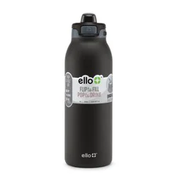Ello® Pop & Fill 40oz Stainless Steel Water Bottle - Tonal Black