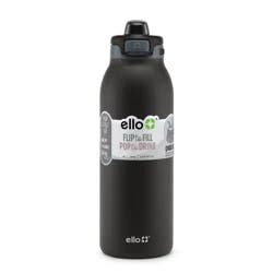 Ello® Pop & Fill 40oz Stainless Steel Water Bottle - Tonal Black