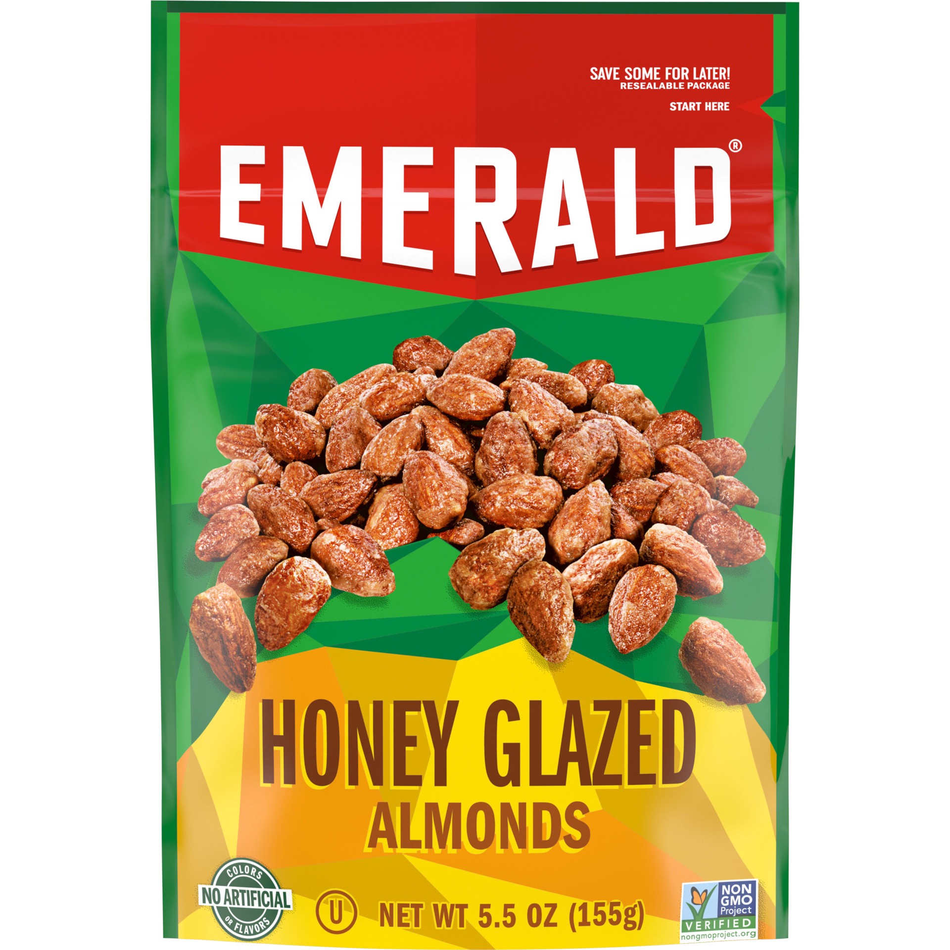 slide 1 of 5, Emerald Honey Glazed Almonds, 5.5 oz