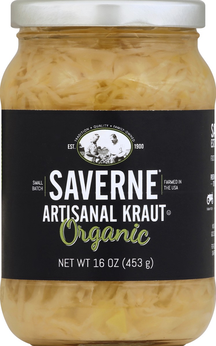 slide 2 of 2, Saverne Artisanal Organic Kraut 16oz Glass, 16 oz