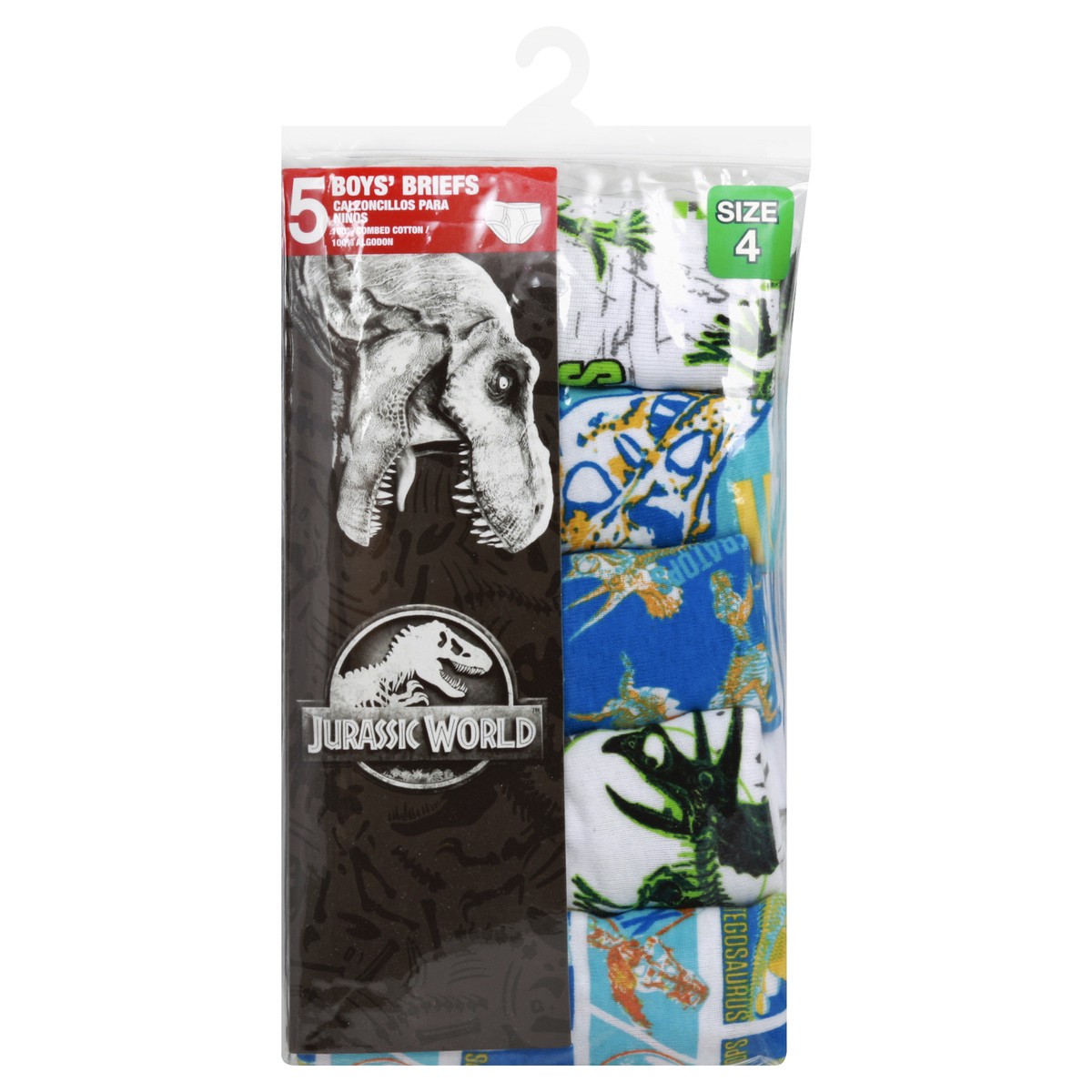 slide 3 of 3, Jurassic World Briefs 5 ea, Size 4